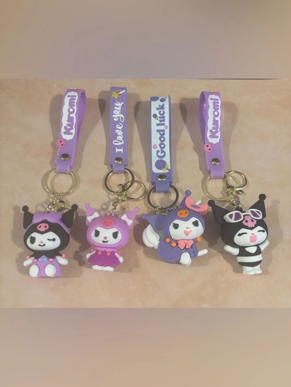 $12 each - Your Pick - Kuromi Purple Keychain Set - Cute Sanrio Character Charms